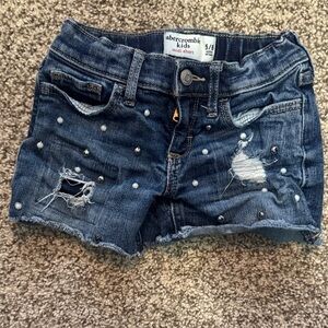 Abercrombie Kids 5/6 Jean Shorts with Studs and Pearls